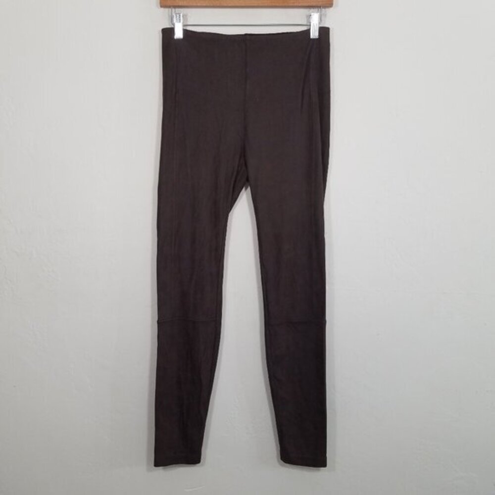 Lysse Faux Suede Brown Leggings Size S